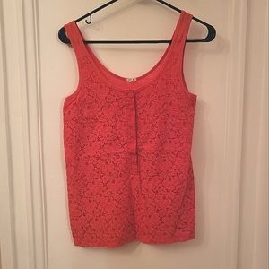 J Crew Button Up Tank Top with Lace Front Size XXS